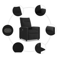 Fauteuil verstelbaar elektrisch stof zwart - thumbnail