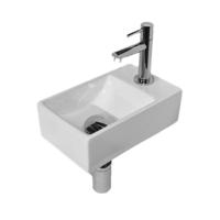 Best Design Wonder fonteinset 29x18x9.5cm 1 kraangat rechts met kraan sifon en afvoerplug keramiek wit 3875110 - thumbnail