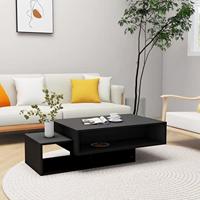 Salontafel 105x55x32 cm bewerkt hout zwart - thumbnail