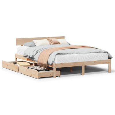 Bedframe zonder matras massief grenenhout 120x190 cm