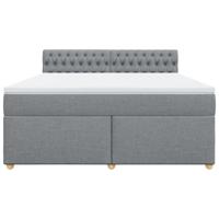 Boxspring met matras stof lichtgrijs 180x200 cm - thumbnail