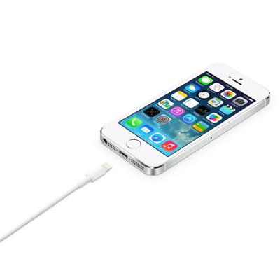 Apple refurbished USB-kabel USB 2.0 USB-A stekker, Apple Lightning stekker 2.00 m Wit Vergulde steekcontacten MD819ZM/A (B)
