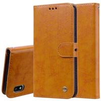 Business stijl olie Wax textuur horizontale Flip lederen case voor Galaxy A10 met houder & kaartsleuven & portemonnee (bruin) - thumbnail