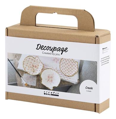 Creativ Company Mini hobbyset decoupage, mosselschelpen, lichtroze, 1 doos