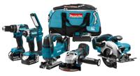 Makita DLX6082T Comboset 18v Li-ion met 3x 5.0Ah accu's - voor (klop)boren, (slag)schroeven, zagen en slijpen - DLX6082T - thumbnail