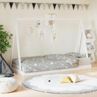 Kinderbedframe 90x200 cm massief grenenhout wit - thumbnail