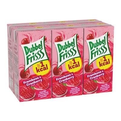 DubbelFrisss framboos cranberry pakje 5x 6-pack (200ml)