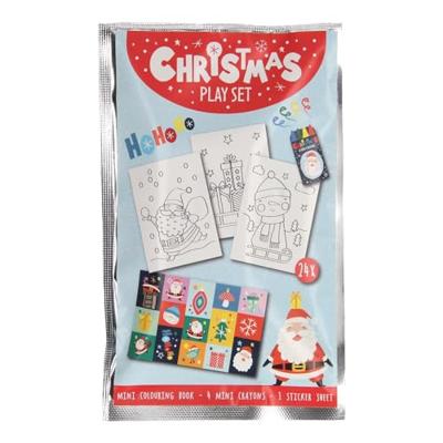 Traktatiesetje: Kleurboekje, Waskrijtjes & Stickervel - Kerst