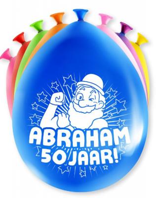 Party Ballonnen Abraham 50 Jaar - 8 Stuks