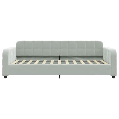 Slaapbank met matras 100x200 cm fluweel lichtgrijs - thumbnail