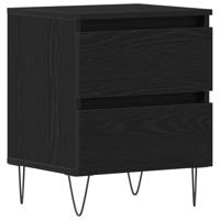 Nachtkastje met lade Zwart eiken 40 x 35 x 50 cm Bewerkt hout - thumbnail