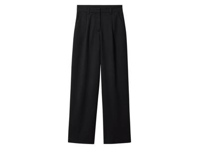 esmara Dames flanellen broek - Wide leg (Zwart, 46)