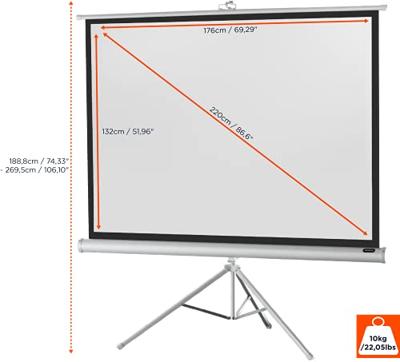 Celexon 1090269 Oprolbaar projectiescherm (statief) 176 x 132 cm Beeldverhouding: 4:3 - thumbnail