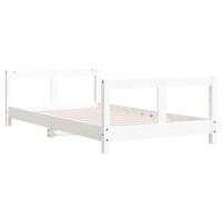 Kinderbedframe 80x160 cm massief grenenhout wit - thumbnail