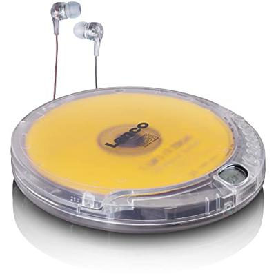 Lenco CD-012 - Draagbare CD-speler Walkman - Diskman - CD-Walkman - Met hoofdtelefoon en Micro USB oplaadkabel - interne oplaadfunctie - transparant CD-012TR