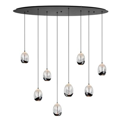 Highlight Hanglamp Clear Egg ovaal 8 lichts L 100 cm helder-zwart Highlight Hanglamp Clear Egg ovaal 8 lichts L 100 cm helder-zwart