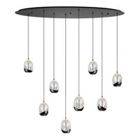 Highlight Hanglamp Clear Egg ovaal 8 lichts L 100 cm helder-zwart - thumbnail