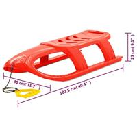 VidaXL Kinderslee 102,5x40x23 cm polypropeen rood - thumbnail