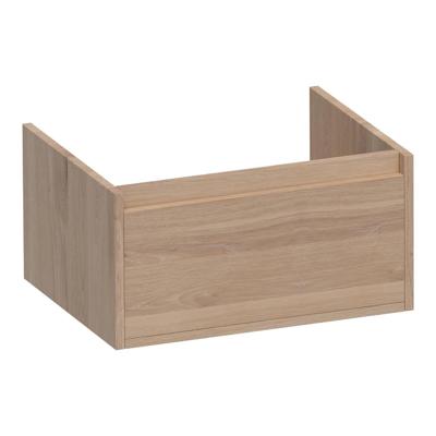 Brauer Hope - Onderkast - 60 cm - met 1 Softclose Lade Greeploos en 1 Sifon Uitsparing - Lamellen Eiken Naturel