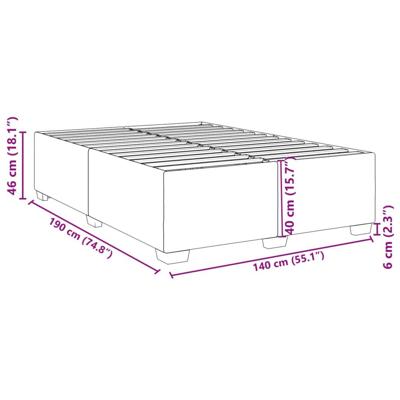 Bedframe kunstleer cappuccinokleurig 140x190 cm
