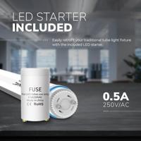 Set van 2 LED TL Buizen 60cm - T8 G13 Fitting - 9 Watt 1260lm (140Lumen/W) - 6000K - Flikkervrij - Vervangt 32 Watt (32W/860) - Incl. Starter - thumbnail