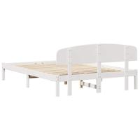 Bedframe met hoofdeinde Wit 160 x 200 cm Massief grenenhout - thumbnail