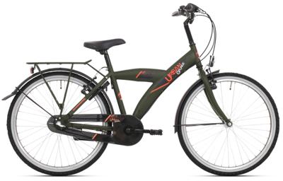 Bikefun Kinderfiets urban city 24 inch met nexus 3 versnelling/remnaaf - mat groen