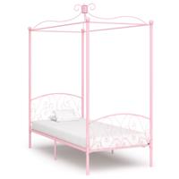 Hemelbedframe metaal roze 90x200 cm - thumbnail