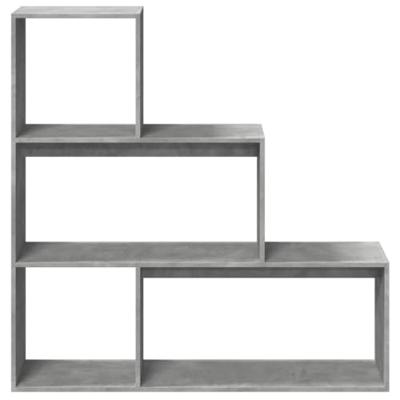 Kamerscherm / boekenkast 3-laags 123x29x123 cm hout betongrijs