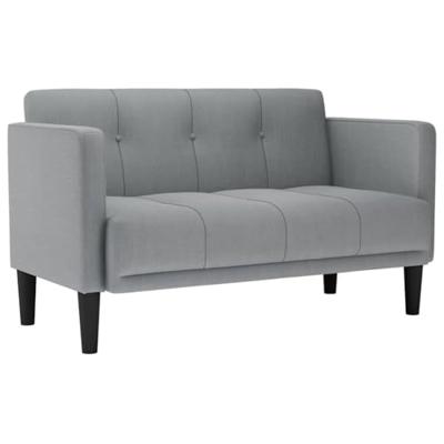 Loveseat Bank Lichtgrijs 111 cm Stof Loveseat Bank Lichtgrijs 111 cm Stof