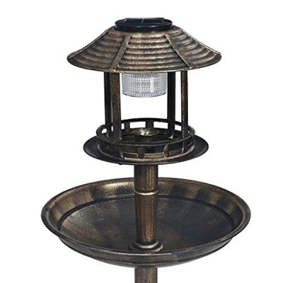 VidaXL Vogelbadje met solar led-verlichting kunststof