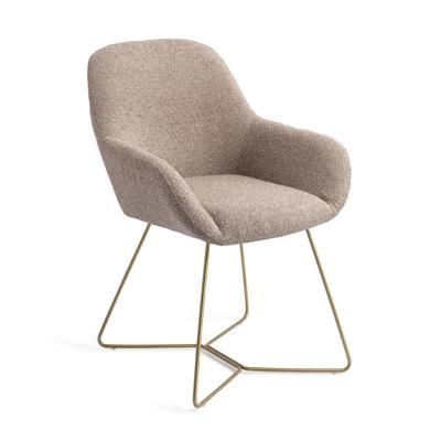 Jesper Home Kushi eetkamerstoel Stone Haze beehive gold