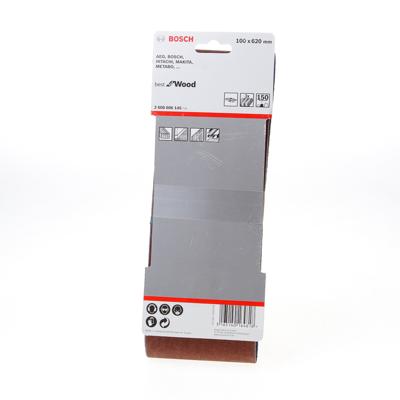 Bosch Accessories 2608606145 2608606145 Schuurband Korrelgrootte (num) 150 (l x b) 620 mm x 100 mm 3 stuk(s)