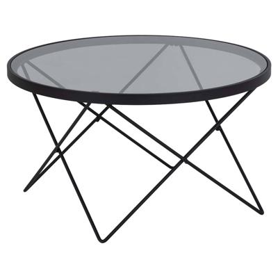 Bendt Ronde Salontafel 'Kira' Glas 80cm, kleur zwart