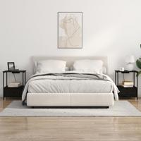 Nachtkastje met Oplaadstation met lade Zwart eiken Bewerkt hout - thumbnail