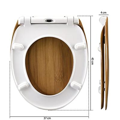 Toiletzitting Bamboe-look met soft close mechanisme