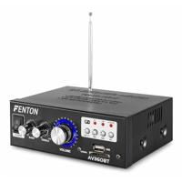 Fenton AV360BT - Miniversterker, stereoversterker, vermogen: 2 x 40 watt RMS (8 ohm), impedantie: 8 ohm, Bluetooth, MP3-speler via USB/SD, mediaspeler, bas/treble, vooraf ingestelde equalizer, zwart - thumbnail