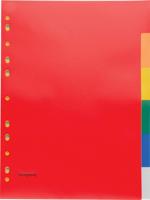 Pergamy tabbladen, ft A4, 11-gaatsperforatie, PP, 6 tabs in geassorteerde kleuren - thumbnail