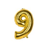 Folieballon 9 goud 86cm - thumbnail