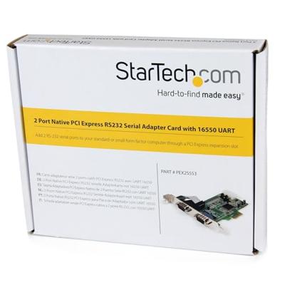 .com 2-poort Native PCI Express RS232 Seriële Kaart met 16550 UART - Seriële adapter - PCIe low profile - RS-232 x 2