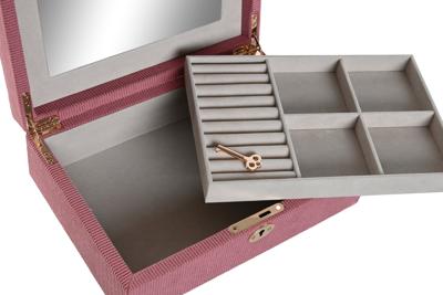 Doos-Juwelenkistje Home ESPRIT Crème Magenta 27 x 19 x 9 cm