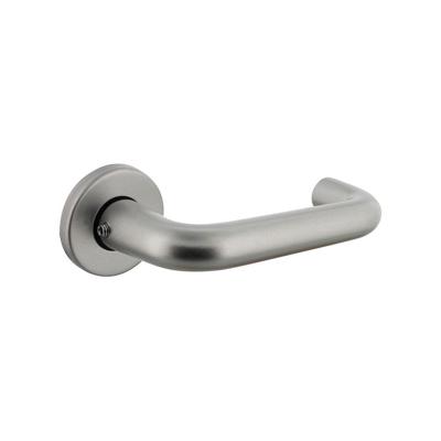 Deurkruk Rond en rozet met nok aluminium F1