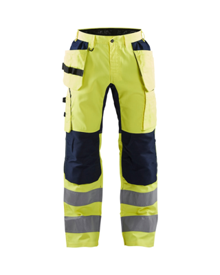 Blåkläder Werkbroek met stretch High-Vis 15521811 | High-Vis Geel/Marineblauw | Maat 54 - 7330509546147