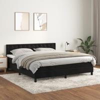 Boxspring met matras fluweel zwart 180x200 cm - thumbnail