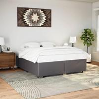 Bedframe kunstleer grijs 200x200 cm - thumbnail