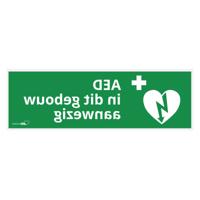 AED aanwezig sticker reverse 30x10 - thumbnail