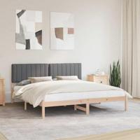 Bedframe met Gevoerd Hoofdgedeelte Donkergrijs 180 x 200 cm - thumbnail
