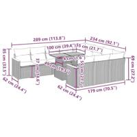 11-delige Tuinset met kussens poly rattan acacia beige - thumbnail
