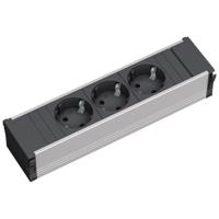 Bachmann 333.1007 Stekkerdoos zonder schakelaar Aluminium, Zwart Randaarde stekker - thumbnail