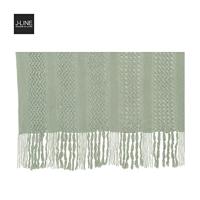 J-Line Plaid gebreid - polyester - lichtgroen - 160 x 130 cm - thumbnail
